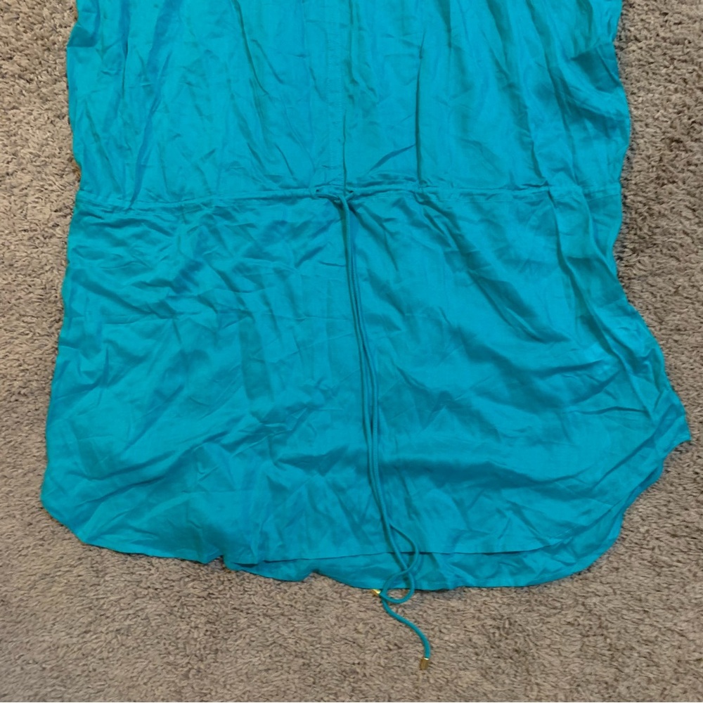 NWT VIX Paula Hermanny Sara Caftan Coverup Dress Small Tahiti Blue Teal - Picture 11 of 14